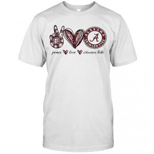 Peace Love Alabama Crimson Tide Logo T-Shirt